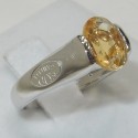 Anello donna Oro bianco18kt topazio solitario