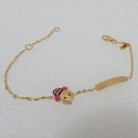 BRACCIALE BIMBA ORO GIALLO 18 KT CON APETTA COLORATA E TARGHETTA