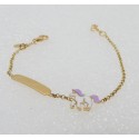 BRACCIALE BIMBA ORO GIALLO 18 KT CON  LEOCORNO COLORATO