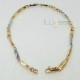 Bracciale uomo catena bicolore elegante in Oro massiccio Giallo/Bianco 18kt