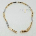 Bracciale uomo catena in Oro massiccio Giallo/Bianco 18kt grammi 7,70