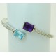 Bracciale rigido Oro bianco 18 kt - 750% pietre apertura molla