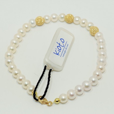 KIOTO BRACCIALE donna gioielli Perle 5/6 mm Oro Bianco 298AS