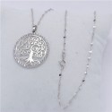 COLLANA PENDENTE ALBERO DLLA VITA ORO BIANCO 18 KT COMPLETO