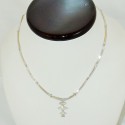 Girocollo sposa pendente OroBianco18kt e Zirconi bianchi taglio brillante