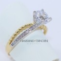 Anello Donna solitario Oro Bianco Giallo 18kt Zircone taglio brillante