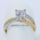 Anello Donna solitario Oro Bianco Giallo 18kt Zircone taglio brillante