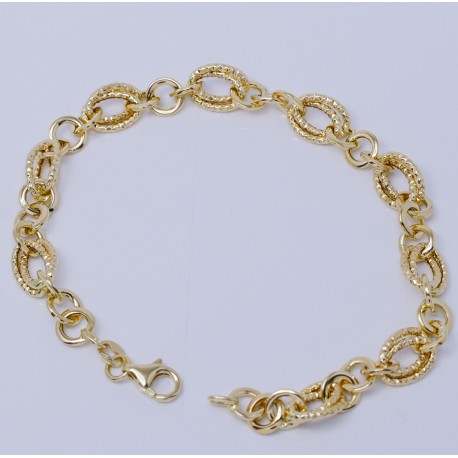 Bracciale donna Oro giallo 18 kt a catena lucido e lavorato