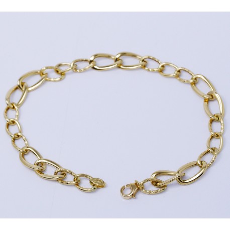 Bracciale donna catena oro giallo 18 kt - 750%. LUCIDO E LAVORATO