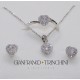 ANELLO ORECCHINI PENDENTE CATENA ORO BIANCO 18KT SAN VALENTINO COMPLETO