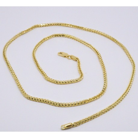 COLLANA cm60 ORO GIALLO 18 KT 750% Unisex Modello SPIGA Catena Collier Girocolloo Bianco18kt-750%. massiccio