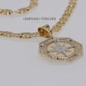 COLLANA ORO 18 Kt ROSA DEI VENTI  CATENA cm 50 Uomo GRAMMI 12,30