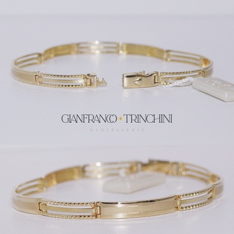 Bracciale uomo semi rigido elegante massiccio oro giallo 18 kt - 750%. Oro 14,60 grammi