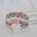 Anello Veretta  Oro Bianco 18kt 5 Diamanti naturali carati 0.75