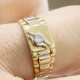 Anello Uomo Oro Giallo Bianco18kt 750% Oro grammi 6,70