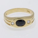 ANELLO UOMO ORO GIALLO 18KT con pietre GRAMMI 5,20