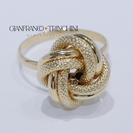ANELLO NODO ORO GIALLO 18 kt LUCIDO E SATINATO