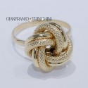 ANELLO NODO ORO GIALLO 18 kt LUCIDO E SATINATO