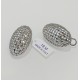 Orecchini bottone Classici Oro18kt bianco scintille d'oro