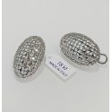 Orecchini bottone Classici Oro18kt bianco scintille d'oro