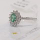 SMERALDO ANELLO DIAMANTI ORO BIANCO18KT KARAL GIOIELLI