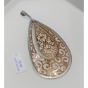 Ciondolo Pendente Oro Bianco/Rosa18 kt-750% lavorazione fantasia goccia