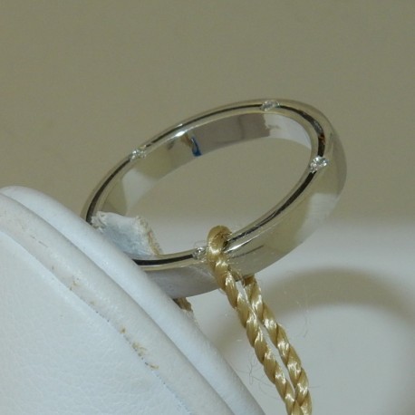 Fede Anello Modello Damiani in Oro bianco18kt e 10 Diamanti