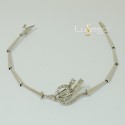 Bracciale Donna in Oro bianco18kt con centrale e zirconi taglio brillante